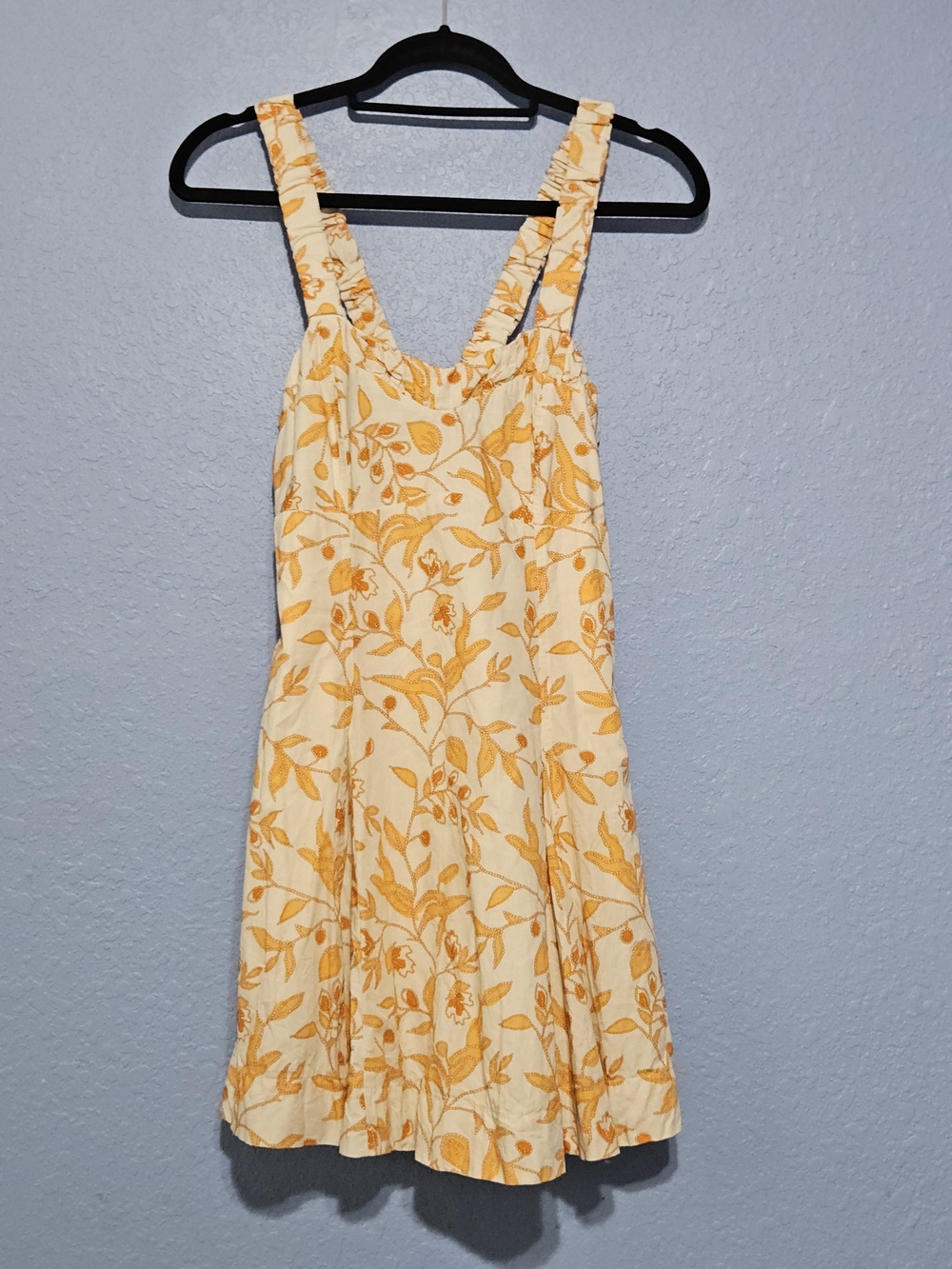 Mauve By Anthropologie Orange Cream And Yellow Floral Mini Dress